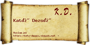 Kató Dezső névjegykártya